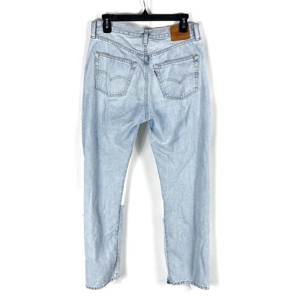 Levi's 501 90s Freehand Folk Jeans Premium Light Blue Button Fly Straight Sz 28 - Picture 9 of 15